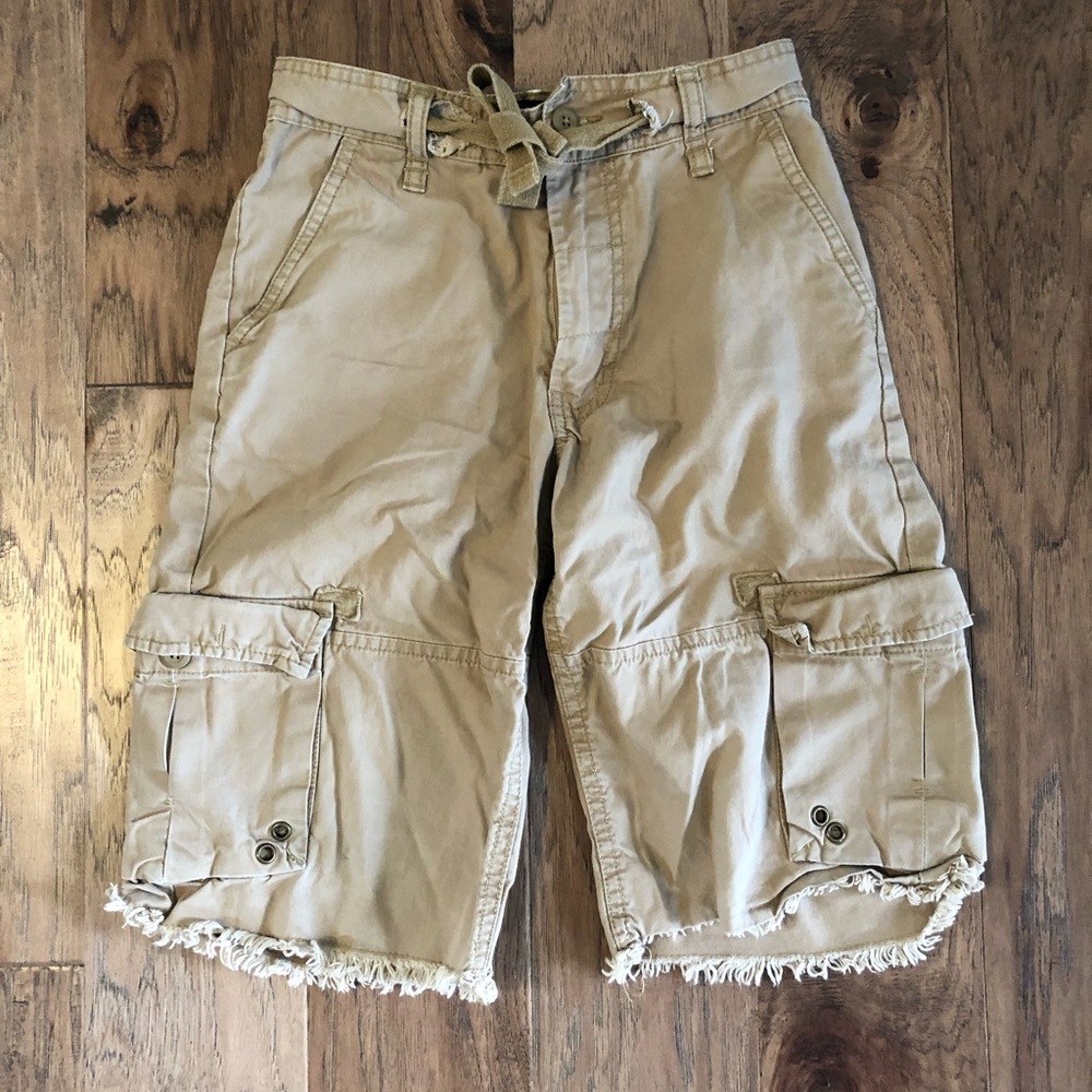 Khaki cargo shorts